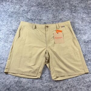 Simms Fishing‎ Superlight Shorts Men's 38 Cork Tan Stretch Waist Golf UPF 50